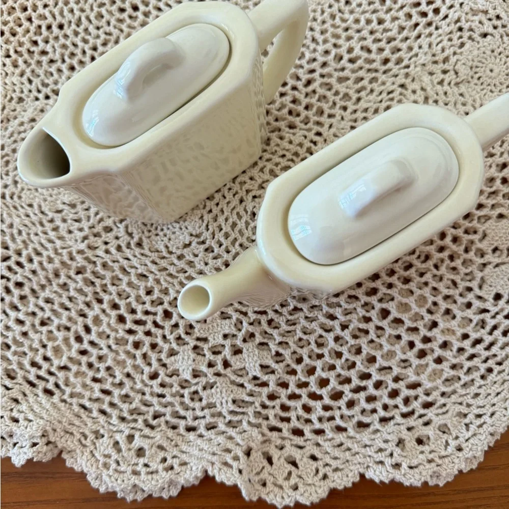 Vintage Restoration Hardware RH Sugar and Creamer Ivory Stoneware Set